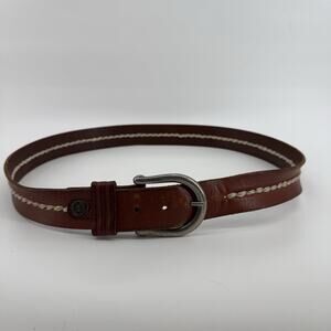 Carhartt Scratched Brown Genuine Leather Work Belt - Men's Size 42 Woven